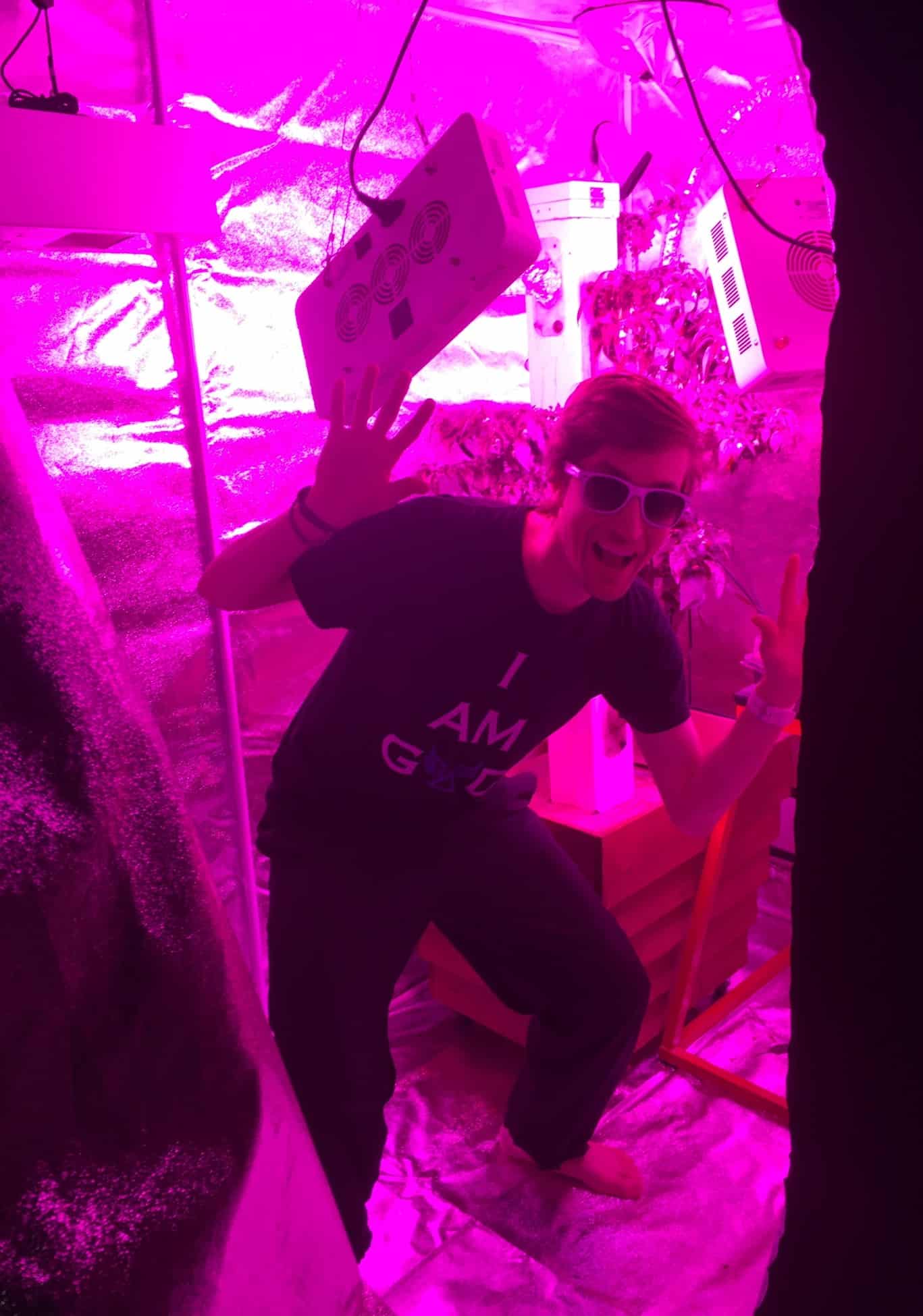 Growlights And Jared In Grow Tent